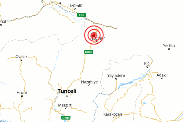 Tunceli'de deprem