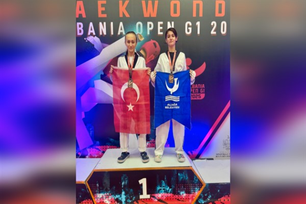 Aliağalı taekwondocular Tiran'dan 3 madalya ile döndü