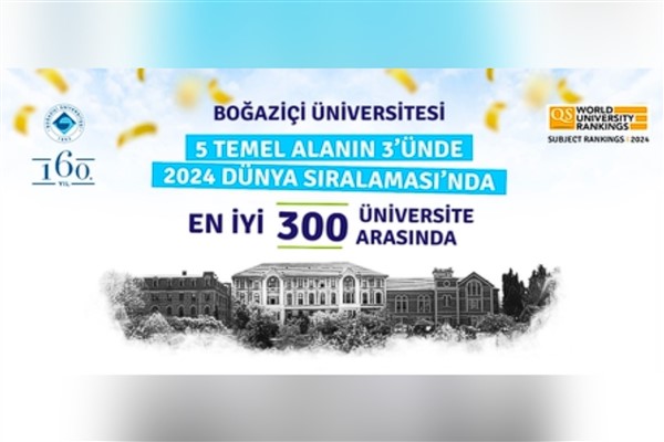 Boğaziçi Üniversitesi 5 temel alanın 3'ünde dünyada ilk 300'de