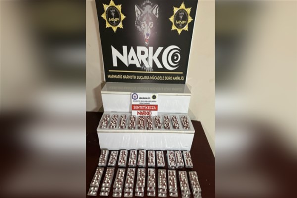 Marmaris'te 1106 adet sentetik ecza ele geçirildi