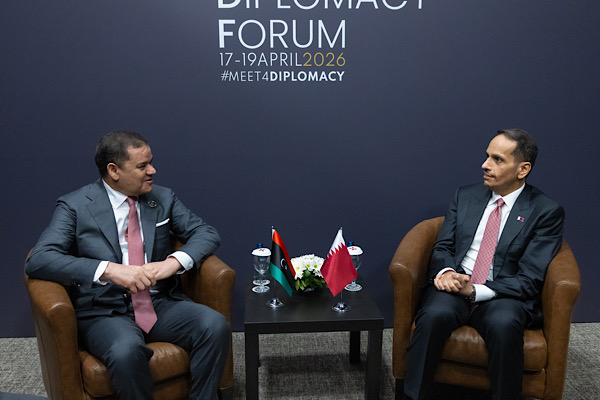 Al Thani, Libya Ulusal Birlik Devleti Hükümeti Başkanı Al Dbeiba ile görüştü