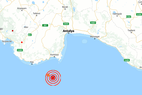 Akdeniz'de 4,0 büyüklüğünde deprem