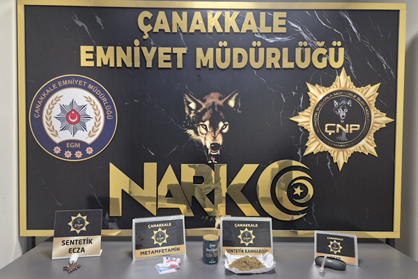 Çanakkale'de 844 gram narkotik madde ele geçirildi