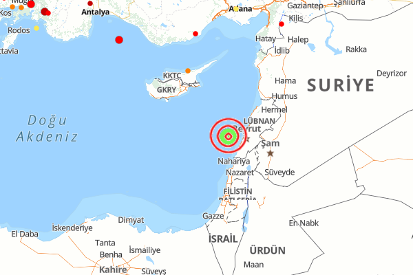 Doğu Akdeniz'de deprem