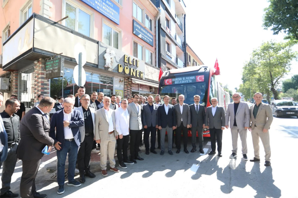 İnegöl'de planlanan metrobüs hattında ilk test sürüşü yapıldı